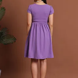 CORSICA Puff Sleeve Crepe Fit & Flare Dress image 5
