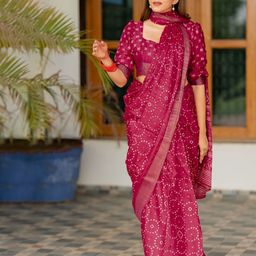 MIRCHI FASHION Printed Zari Bandhani Saree-picture-11