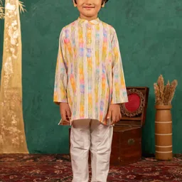 Jilmil Boys Striped Kurta with Pyjama-image-30
