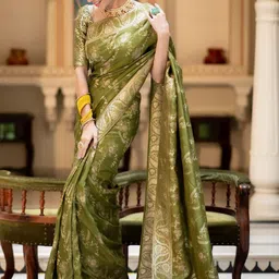 ZIKARAA Woven Design Zari Handloom Saree image 3