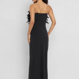 Porsorte Strapless Feathered Bandeau Maxi Party Dress image 2