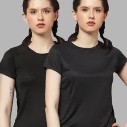 Friskers Women Pack Of 2 Solid Round Neck T-shirts-image-51