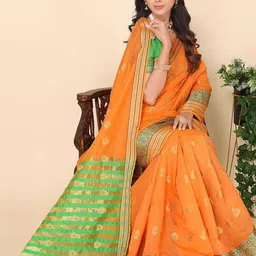 Leeza Store Woven Design Zari Maheshwari Saree-picture-31