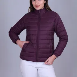 Rare Times Women Mock Collar Solid Puffer Jacket-picture-29