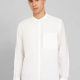 People Men Slim Fit Solid Mandarin Collar Casual Shirt-image-72