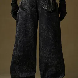HOLY HEADEN Men Printed Baggy Low-Rise Cotton Jeans image 4