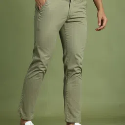 Indian Needle Men Relaxed Tapered Fit Easy Wash Chinos Trousers image 4