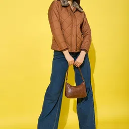 The Roadster Lifestyle Co Spread Collar Quilted Winter Jacket image 3