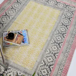 orna house Multicolor Cotton 4 ft X 6 ft Hand Woven Dhurrie image 5