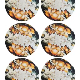 ROUGH ROAD STORE Set Of 6 Cotton Printed Round Table Placemat-picture-57