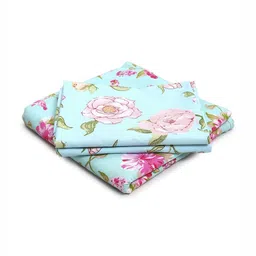 Status Green & Blue Floral 104 TC Value King Bedsheet with 2 Pillow Covers- 2.2mx2.4m image 3