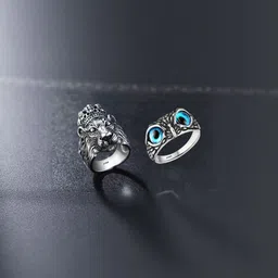 Teeragaj Set Of 2 Stone-Studded Adjustable Finger Ring-picture-41