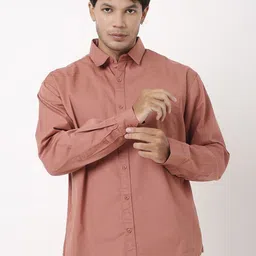 Blnk Men Relaxed Fit Solid Spread Collar Cotton Casual Shirt-image-81