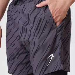 FUAARK Men Slim Fit Compression Inner with Printed Gym Shorts image 2