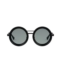 HASHTAG EYEWEAR Unisex Grey Lens & Black Round Sunglasses with image 5