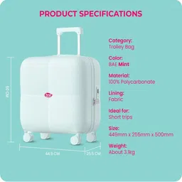 Bae Lifestyle 360-Degree Aircraft Wheels Cabin Trolley Bag image 3