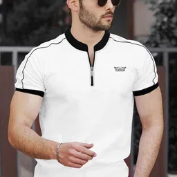 TRIPR Short Sleeves Mandarin Collar T-shirt-picture-45