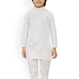 SG YUVRAJ Boys Embroidered Regular Sequinned Kurta with Pyjamas-picture-0