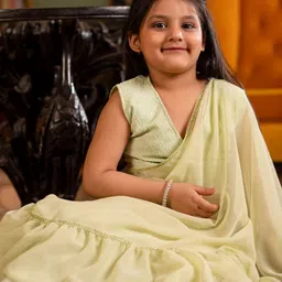 Sangria Girls Saree With Blouse image 4