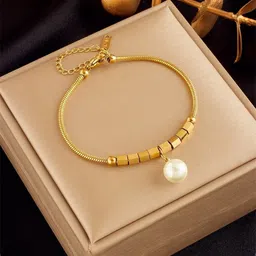 GOLDIWALA Stainless Steel Gold-Plated Pearls Beaded Wraparound Bracelet-picture-30