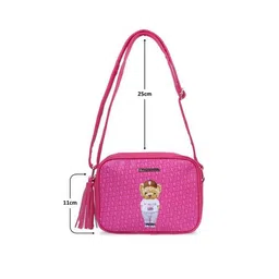 HAMSTER LONDON Printed PU Sling Bag with Tasselled image 5
