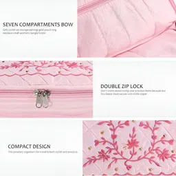 Myntra Elegant Homes Grey & Pink 2 Pieces 7-Compartments Jewellery Organisers image 4