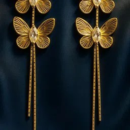 ishtaara Gold Plated Stainless Steel Korean Earrings For Women And Girls image 1