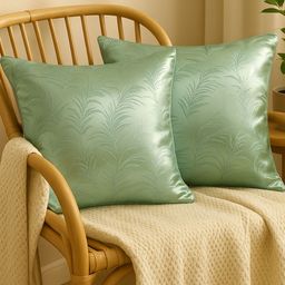 MFD HOME FURNISHING Lime Green Set of 2 Square Cushion Covers-picture-19