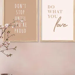 WALLLANE Brown 2 Piece Wood Abstract Wall Paintings image 3