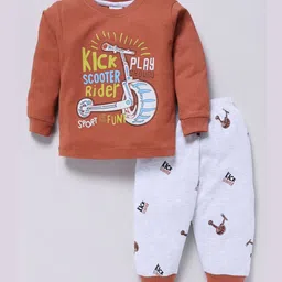 Mars Infiniti Boys Printed Pure Cotton Round Neck T-shirt With Joggers-image-34