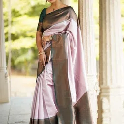 Zenophily Multicolor Women Kanjivaram Pure Silk Art Silk Saree-image-71