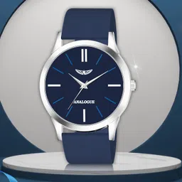 analogue Minimalist Slim Series | Smart Watch Strap | Smart Clip | Soft Silicon | Boys Analog Watch - For Men ANLG-491-BLUE-BLUE-SC image 4