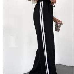 colormegorgeous Women Loose Fit Black Cotton Blend Trousers image 4