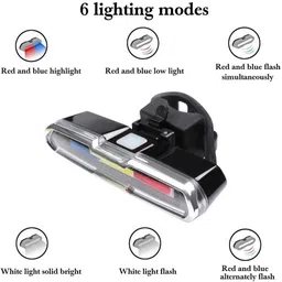 nsv Bicycle Bike Back Tail Police COB Cycle light LED Rear Break Light image 4