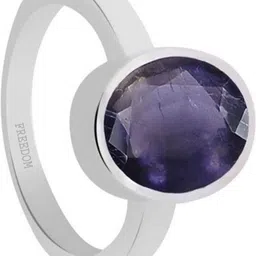 freedom Natural Certified Neeli (Iolite) Gemstone 6.25 Ratti or 5.69 Carat for Male & Female Sterling Silver Ring image 2