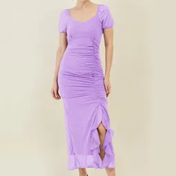 Women A-line Purple Maxi/Full Length Dress-image-63