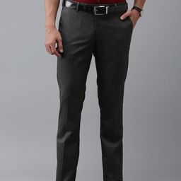 Arrow Men Textured Tailored Fit Formal Trousers-picture-12