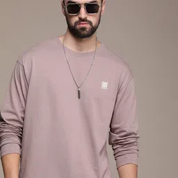 The Roadster Life Co. Pure Cotton Solid Drop-Shoulder Sleeves Casual T-shirt-image-18