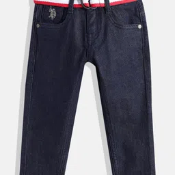 U.S. Polo Assn. Kids Boys Slim Fit Mid-Rise Stretchable Jeans With Belt-picture-22