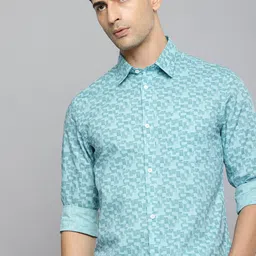 Flying Machine Slim Fit Geometric Printed Pure Cotton Casual Shirt-picture-18