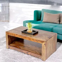 Ikiriya Coffee Brown Rectangle Wood Contemporary Coffee Table-picture-12