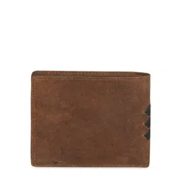 Second SKIN Men Tan & Black Woven Design Two Fold Leather Wallet image 2