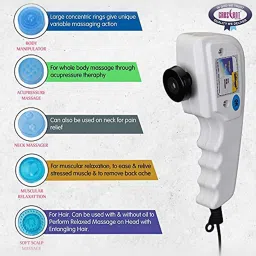 Crescent Ultimate Mini 14-in-1 Magnetic Full Body Electric Massager with 14 Applicator (White) image 5