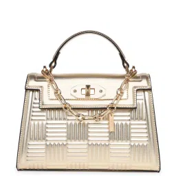 Aldo PALETTE710 Golden Textured Medium Handbag image 5