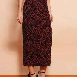 Globus Red & Black Solid Skirt image 3