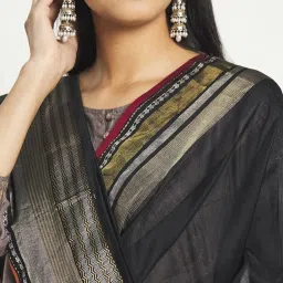 Fabindia Black Woven Pattern Dupatta image 3