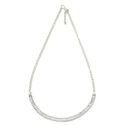 Karatcart Silver Tone Crystal Studded Necklace Set for Women image 5