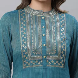 Aurelia Blue Embellished Straight Kurta image 5