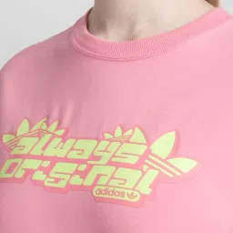 Adidas Originals Pink Cotton Printed T-Shirt image 5