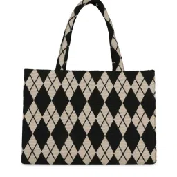 MINI WESST White Checked Handbag image 3